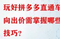 玩好拼多多直通車定向出價需掌握哪些技巧？