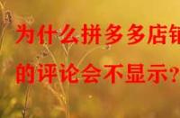 為什么拼多多店鋪的評論會不顯示？