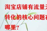 淘寶店鋪有流量無轉化的核心問題在哪里？
