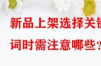 新品上架選擇關鍵詞時需注意哪些？