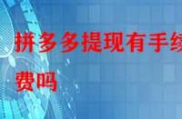 拼多多提現(xiàn)有手續(xù)費嗎？除了這個還有別的費用嗎？