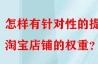 怎樣有針對性的提升淘寶店鋪的權重？