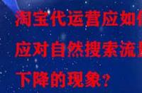 淘寶代運營應如何應對自然搜索流量下降的現象？