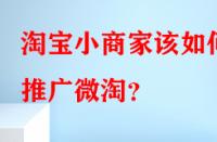 淘寶小商家該如何推廣微淘？