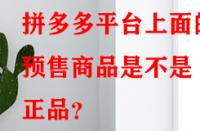 拼多多平臺上面的預售商品是不是正品？