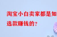 淘寶小白賣家都是如何選款賺錢的？