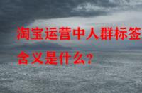 淘寶運(yùn)營中人群標(biāo)簽的含義是什么？