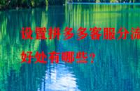 設置拼多多客服分流的好處有哪些？
