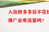 入住拼多多后不花錢推廣會(huì)有流量嗎？