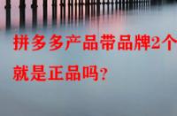拼多多產(chǎn)品帶品牌2個字就是正品嗎？
